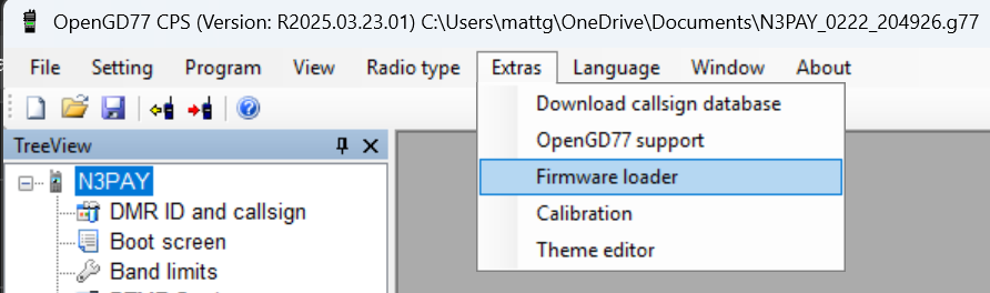 Start the firmware loader